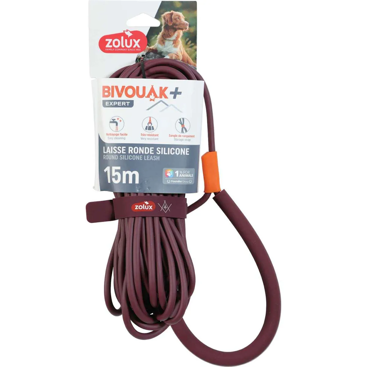 ZOLUX Longe ronde en silicone - Rouge - 15m ZOLUX Longe ronde en silicone - Rouge - 15m