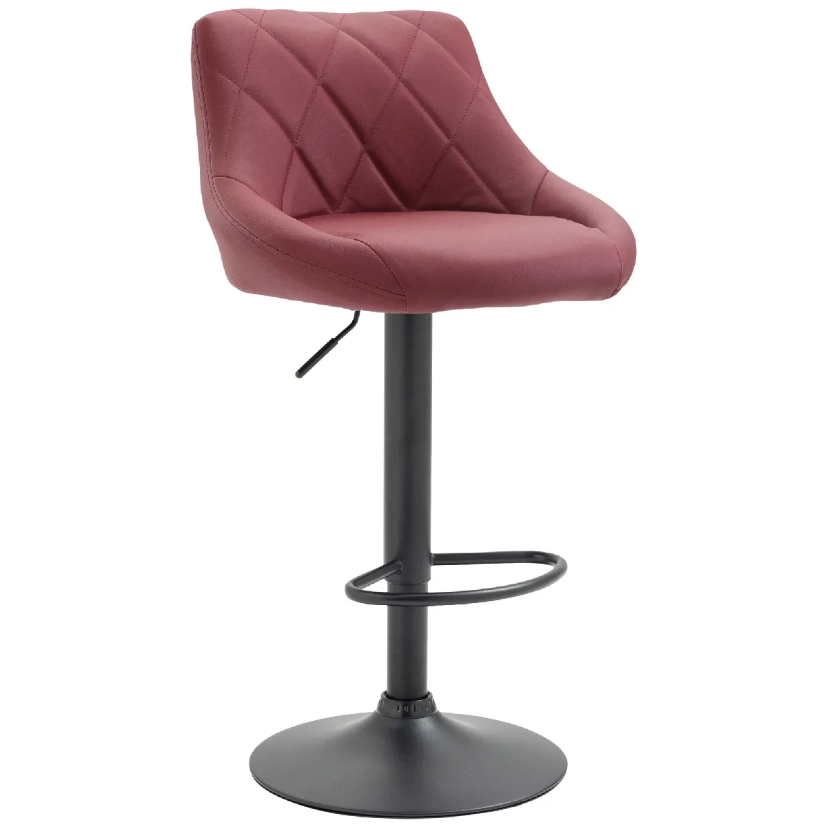 Decoshop26 Tabouret de bar similicuir - Bordeaux