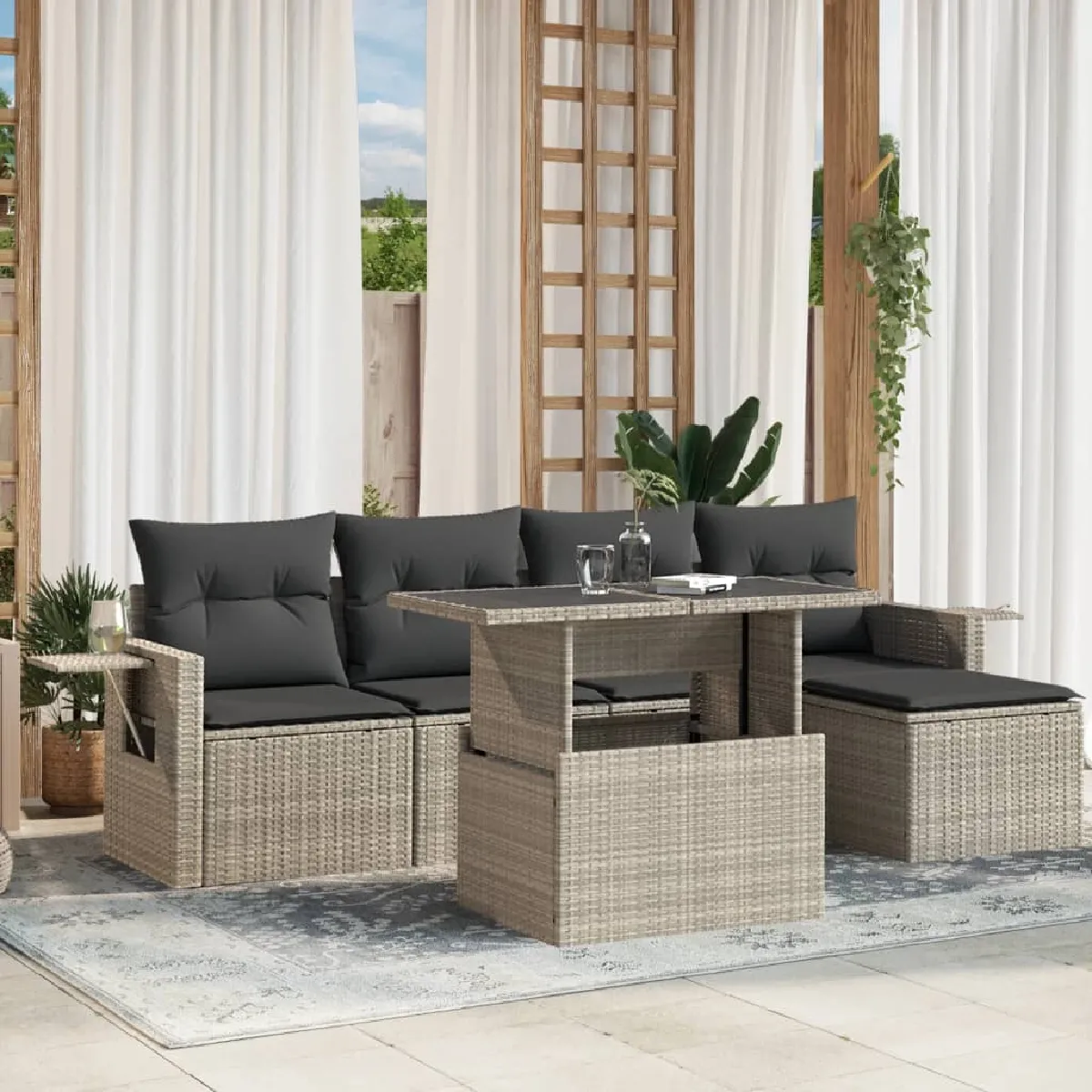 Salon de jardin VIDAXL 6 pcs - vue 7