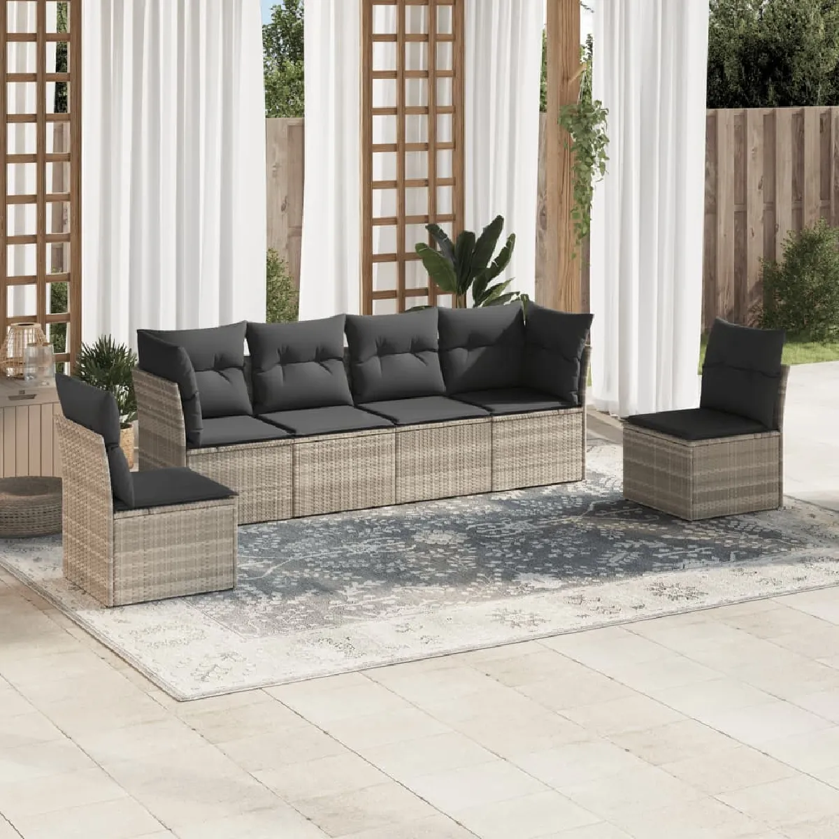 VIDA Salon de jardin 6 pcs - vue 2