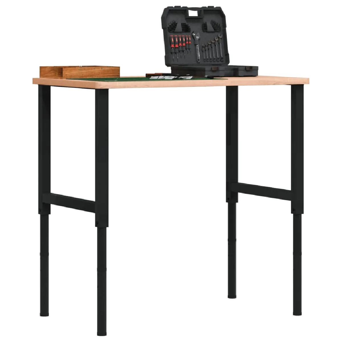 Non Communiqué Beige Vidaxl Établi 100X60x(71,5-98) Cm Bois Massif De Hêtre Rectangulaire, Table De Travail, Poste De Travail, Table De Travail 3309682 - Image 3