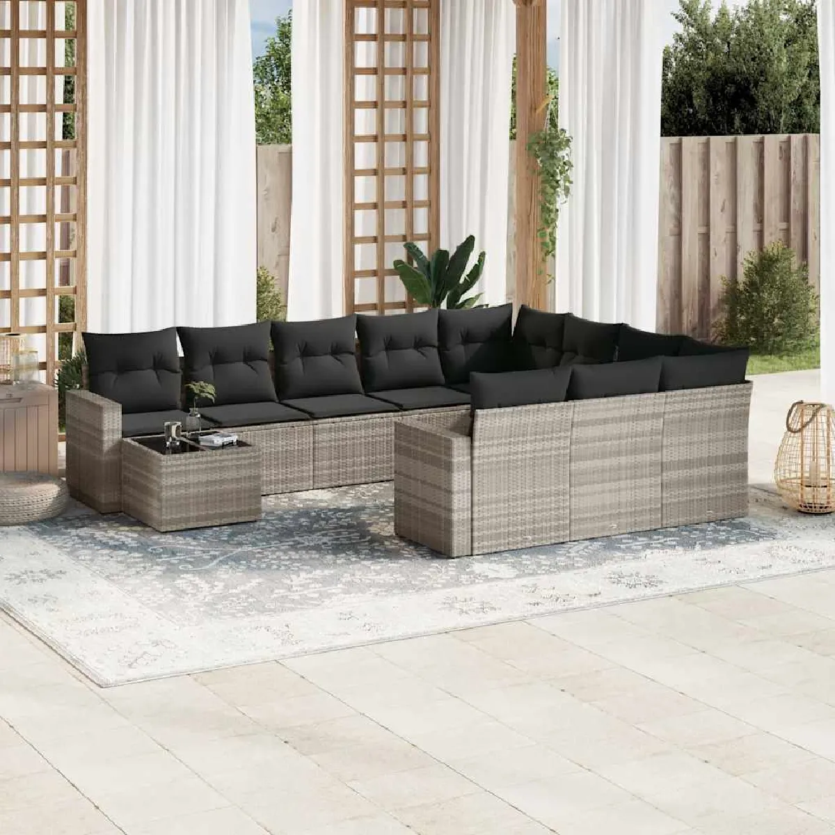 Salon de jardin VIDAXL 11 pcs - vue 4