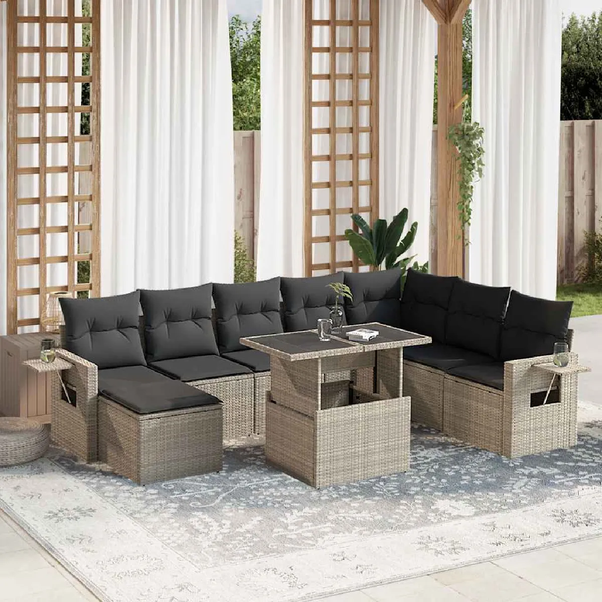 Salon de jardin VIDAXL 9 pcs - vue 10