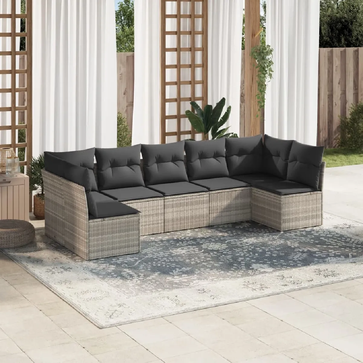 vidaXL Salon 7 pcs coussins