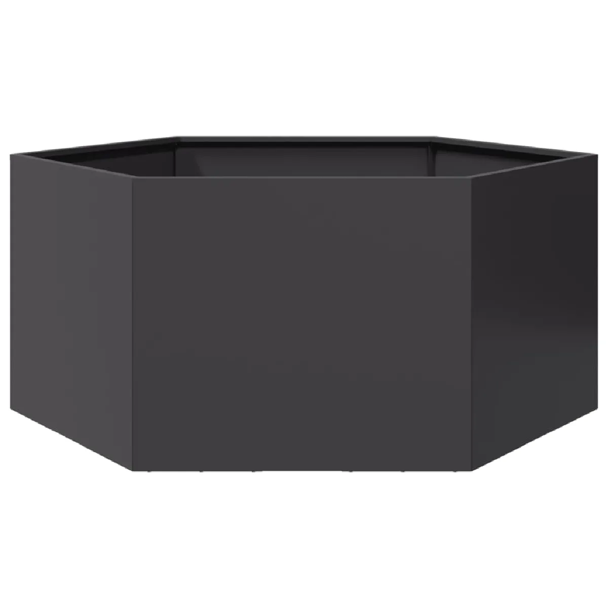 Vidaxl Jardinière noir hexagone 104x90x45 cm acier 851129