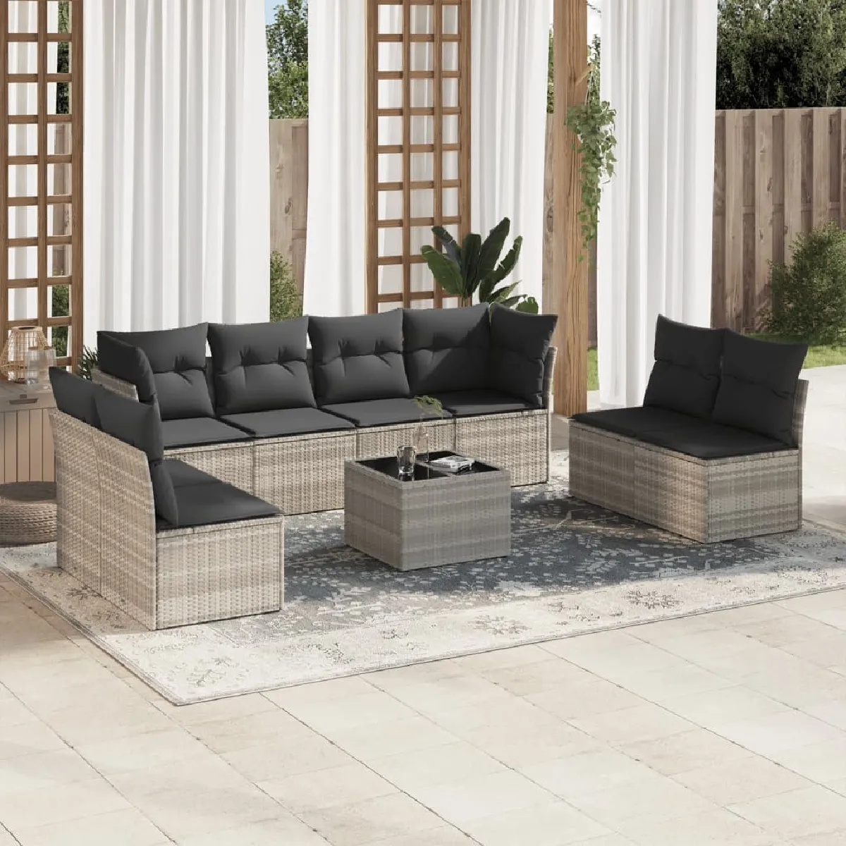 Salon de jardin 9 pcs - vue 5
