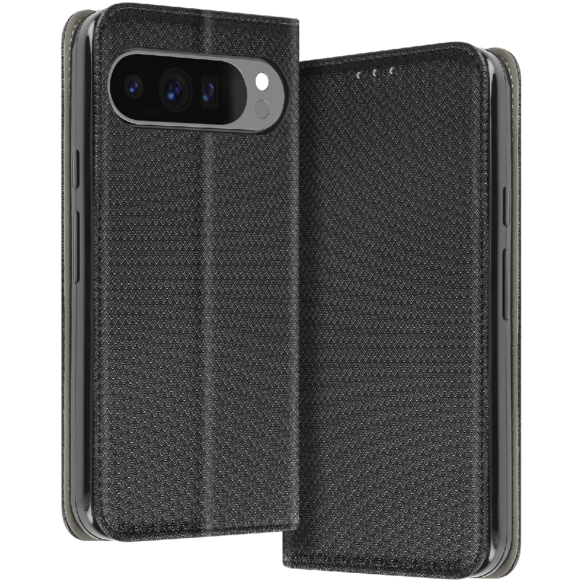 Avizar Noir Étui Pour Google Pixel 9 Pro Xl Clapet Porte-Carte Et Support Vidéo