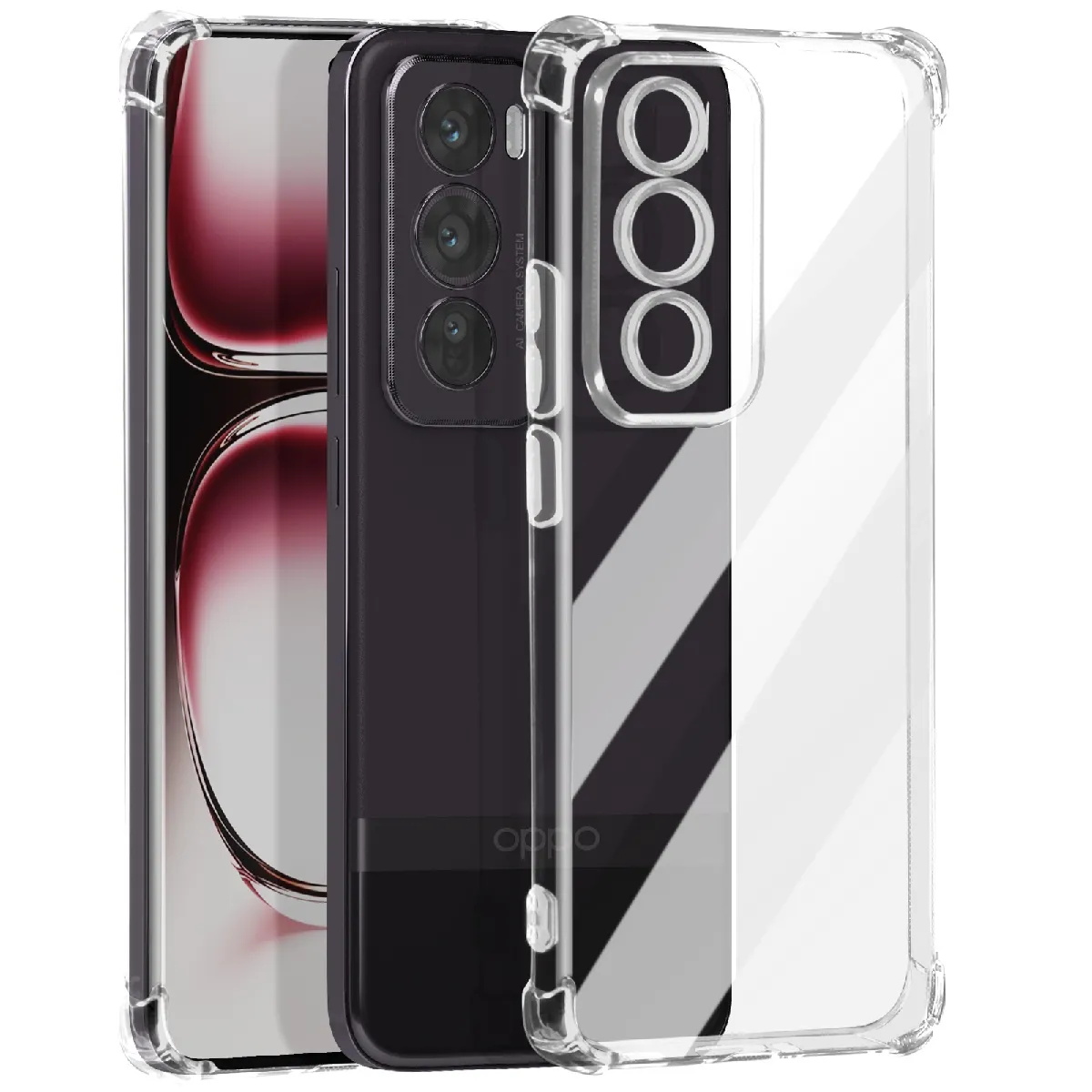 Avizar Coque Pour Oppo Reno 12 Pro Antichoc Flexible Coins Renforcés Transparent