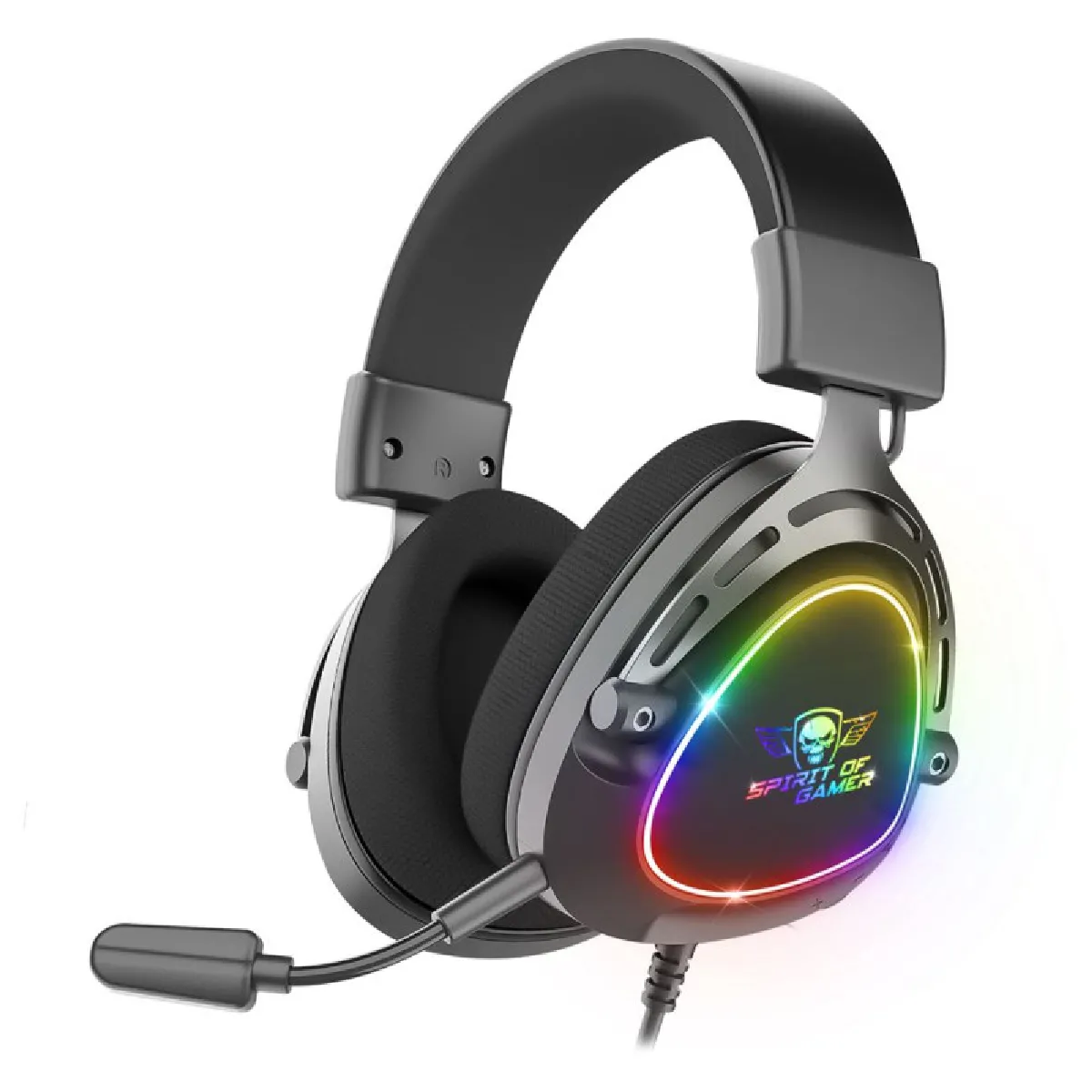 Spirit of Gamer Elite H-40 Black Wired RGB Detachable Mic