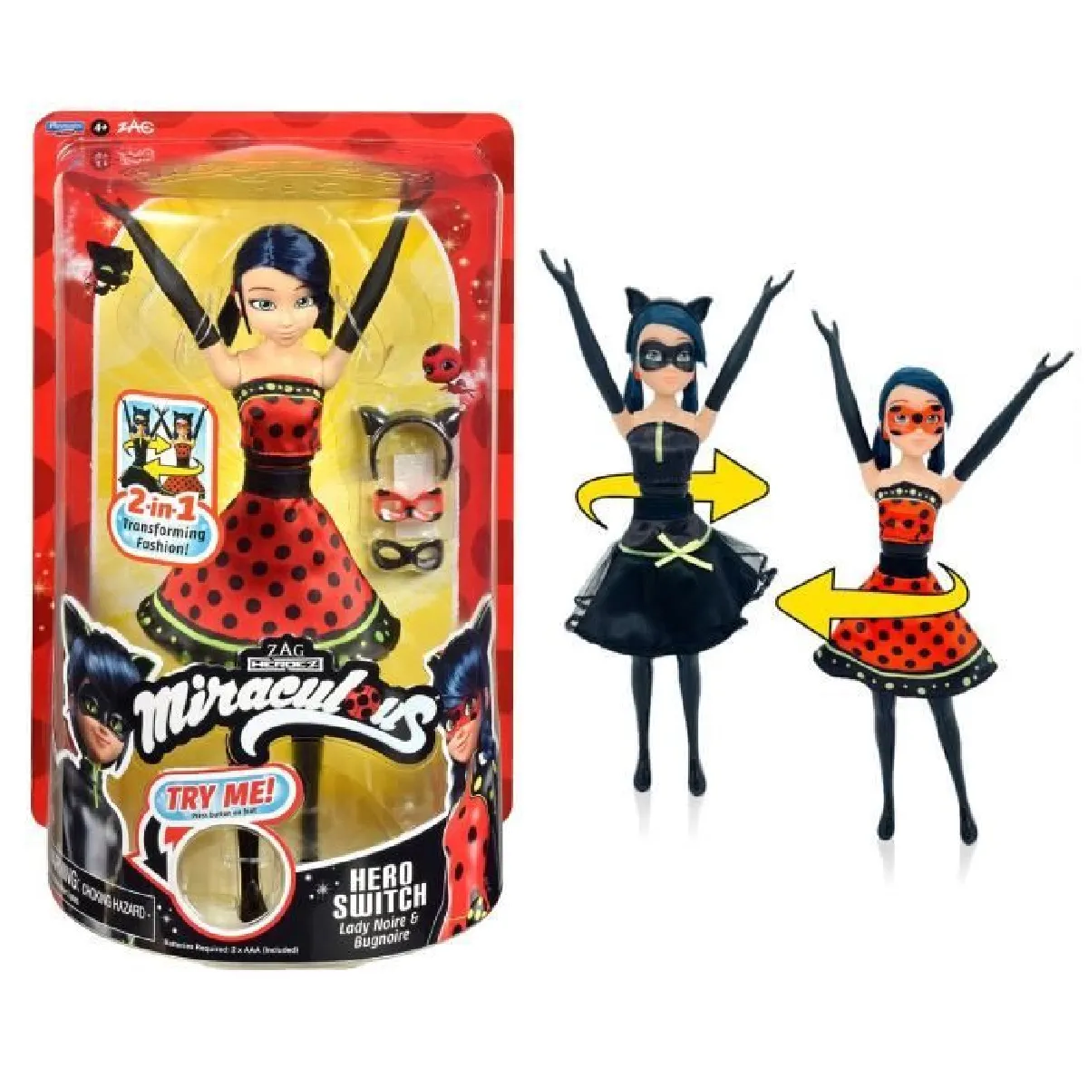 Bandai Miraculous Poupée Ladybug Transformation Poupée 26 cm Qui se transforme en Lady et Bug Jouet Miraculous Poupée articulée avec 2 Tenues Jouet Enfant et + P50414 - vue 7