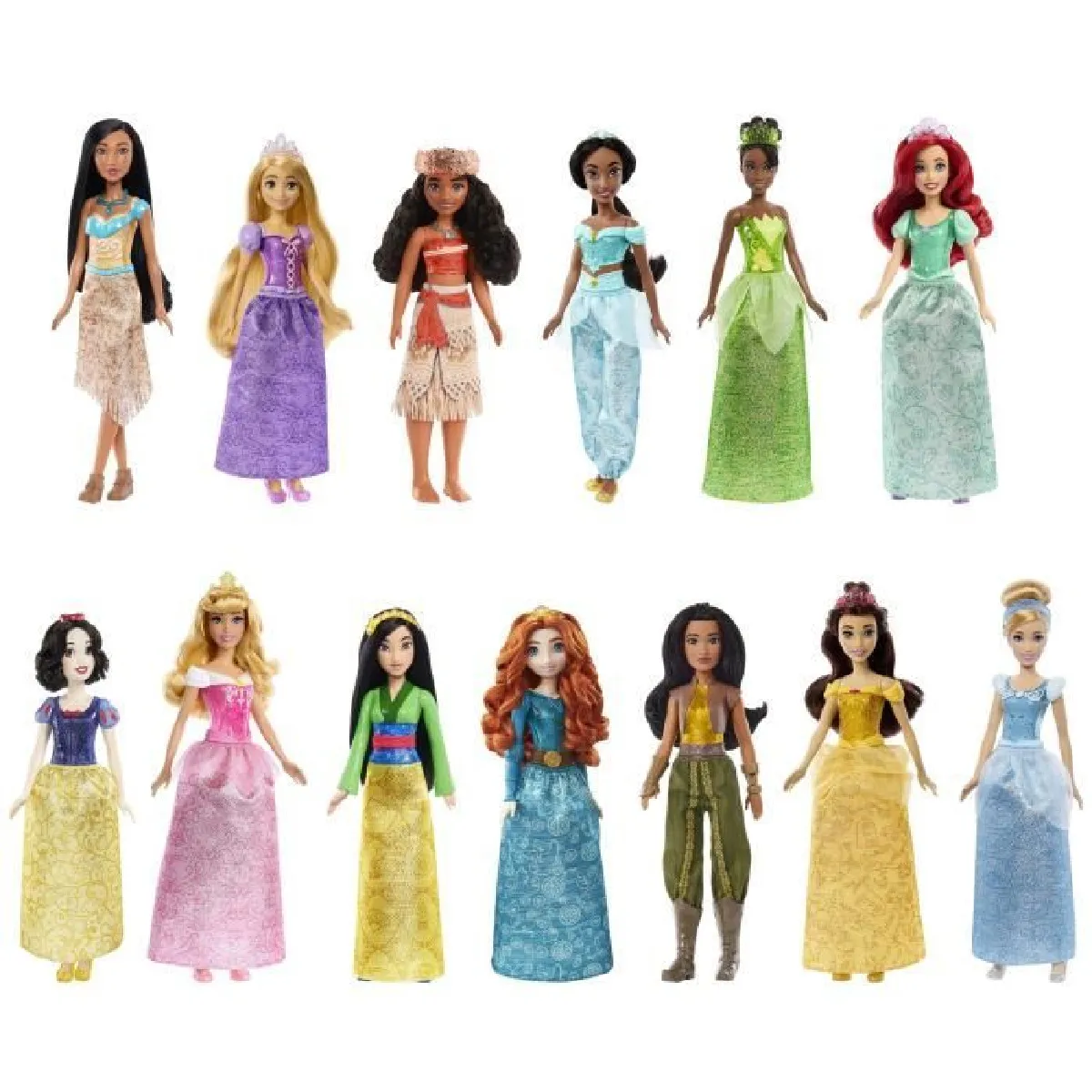 Mattel Princesses Disney Coffret Princesses Étincelantes avec 13 poupées avec habillage scintillant et accessoires à collectionner Jouet Enfant Dès HPG74