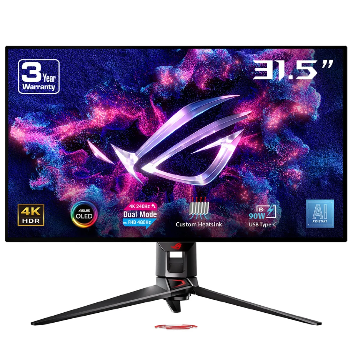 ASUS ROG Swift OLED PG32UCDP 32" 4K 240Hz ou FHD 480Hz 0 03 ms GTG G Sync® dissipateur Thermique OLED Care AI Assistant DisplayHDR™ 400 True 99% DCI P3 10 Bits Type C® PD