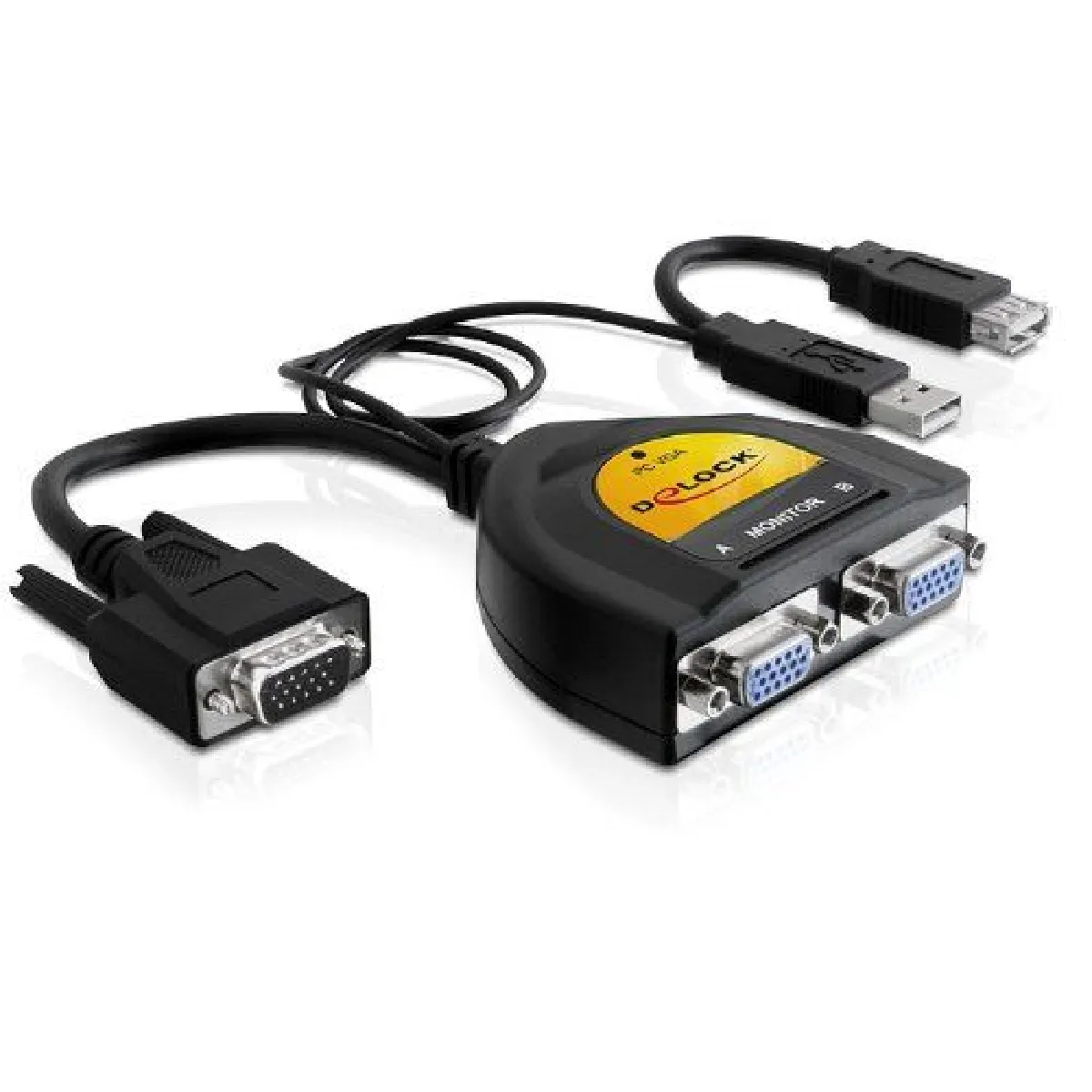 Delock Noir Câble Répartiteur Vga - 2 Ports