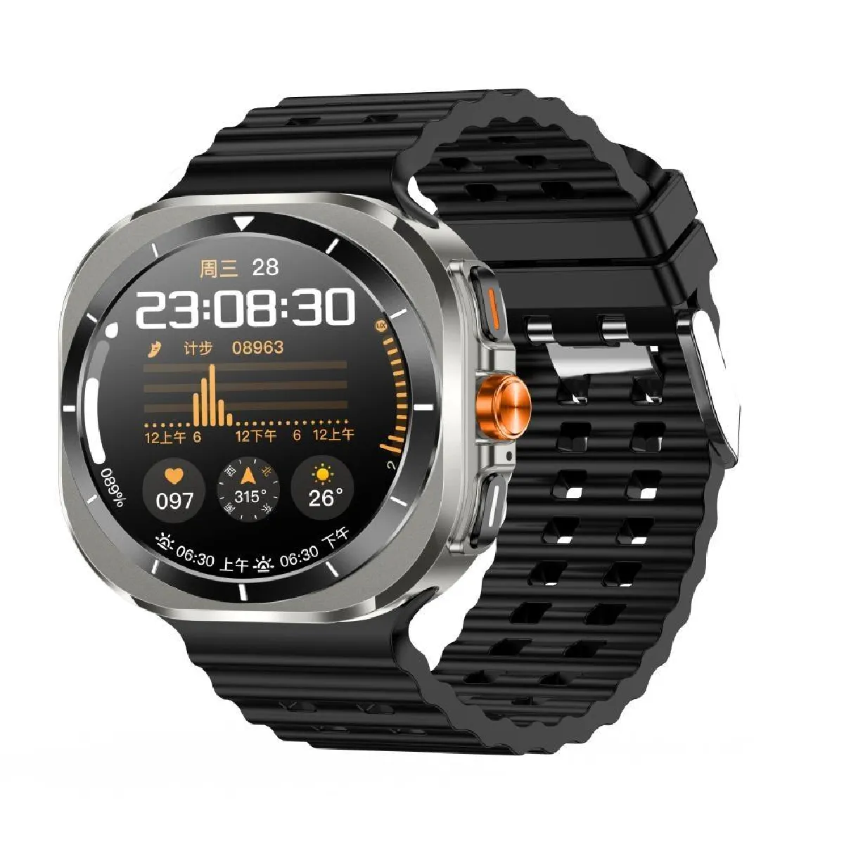 Yonis Noir Montre Connectée Avec Appels Bluetooth - 1,46 Pouces