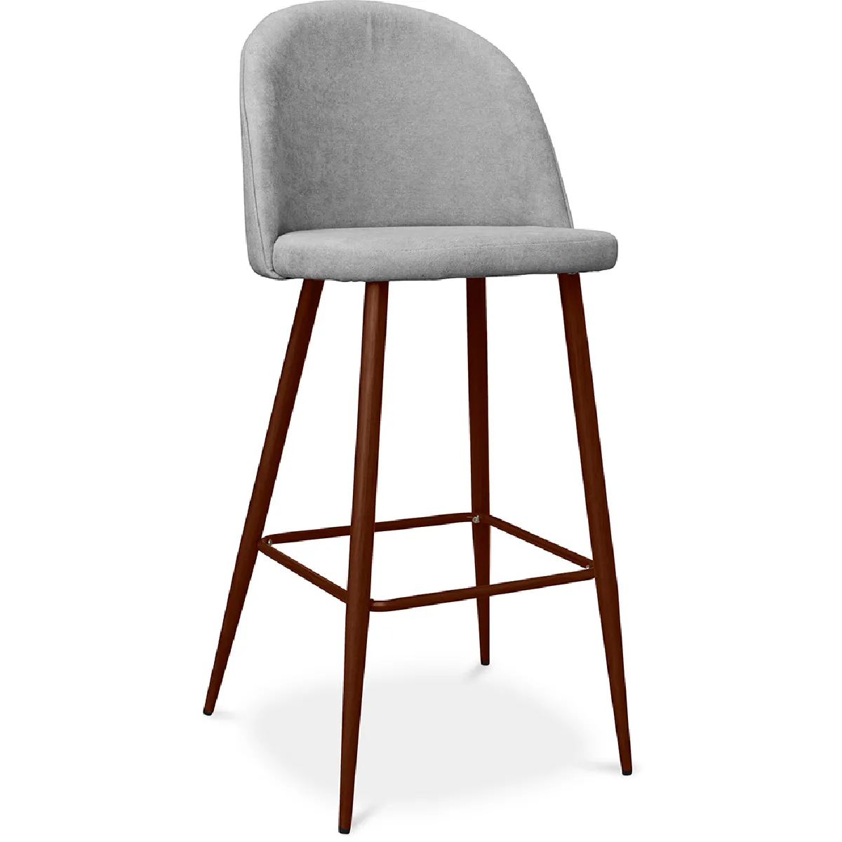 Tabouret rembourré en tissu Design scandinave 76cm Evelyne Jaune - vue 9