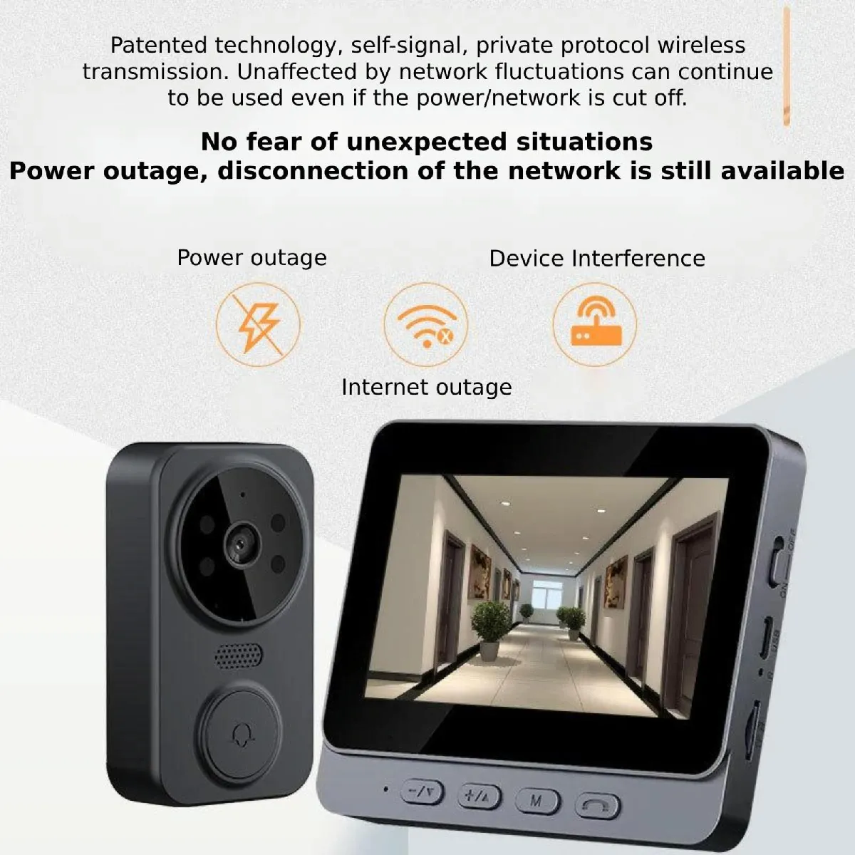 Interphone Vidéo Sans Fil Go Visio Avec Sonnette, écran, Noir