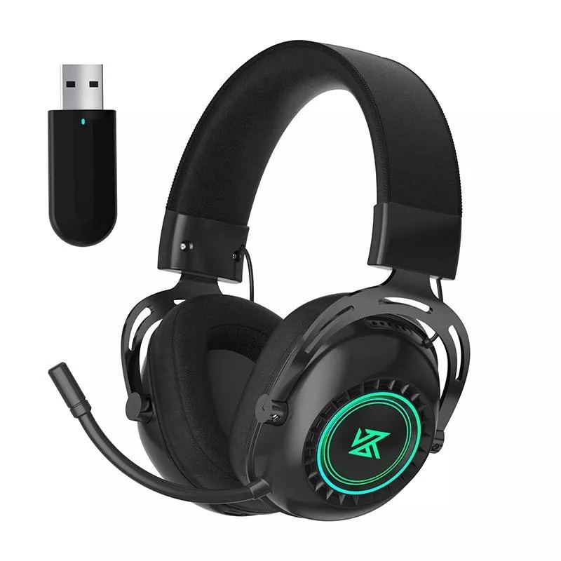 YONIS Casque Audio Gaming RGB Sans Fil Confortable