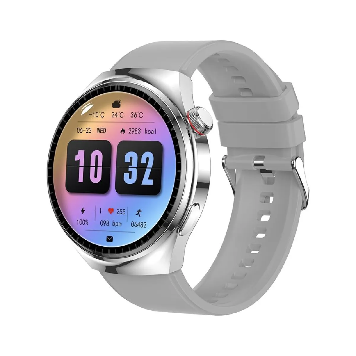 YONIS - Montre Connectée - Écran IPS 1.6 Pouces - Suivi Santé - Argent - Image 2
