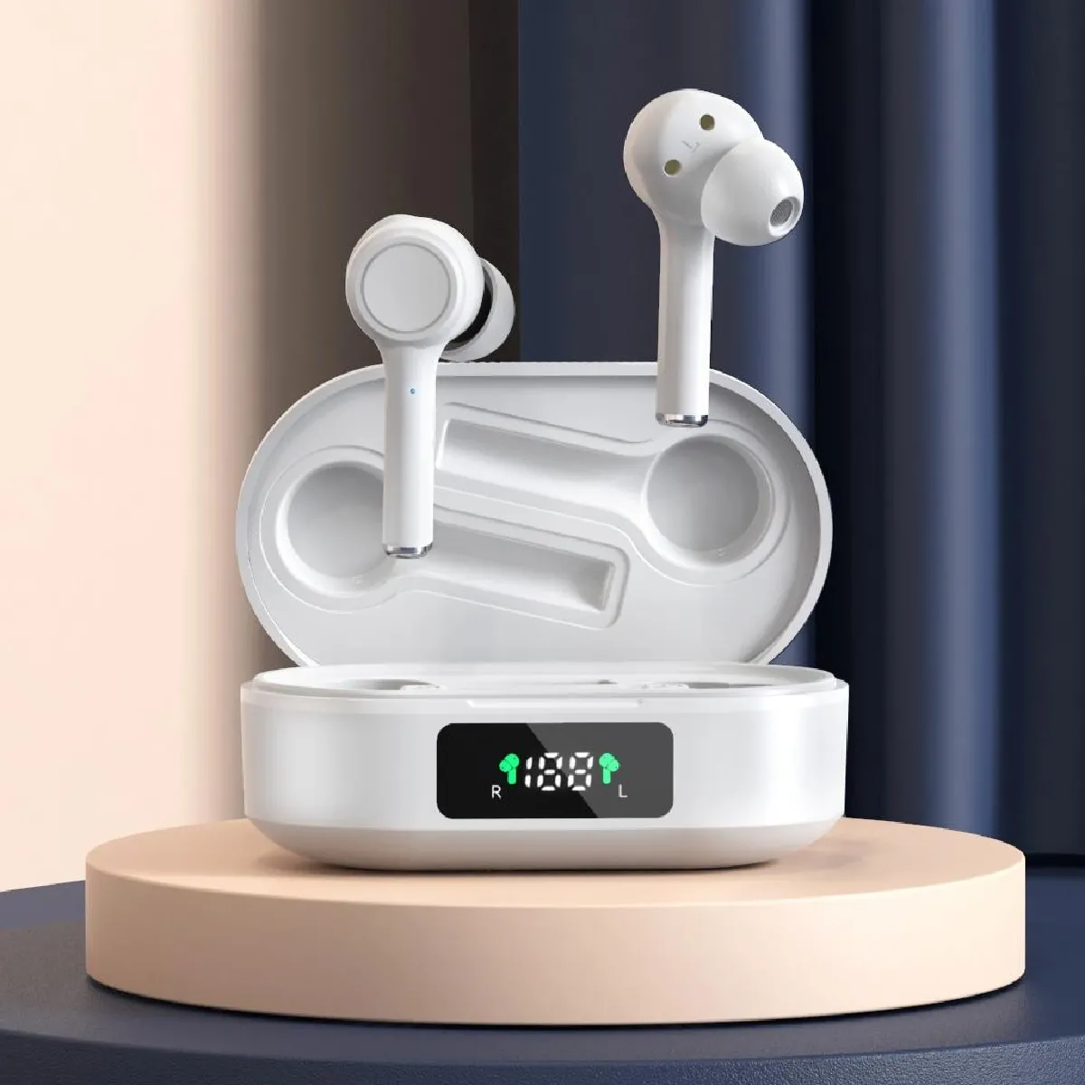Yonis Blanc Ecouteurs Bluetooth À Réduction De Bruit
