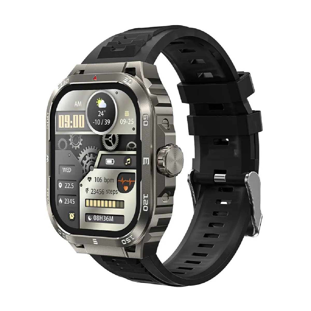 Yonis Noir Montre Connectée Bluetooth Appels Étanche
