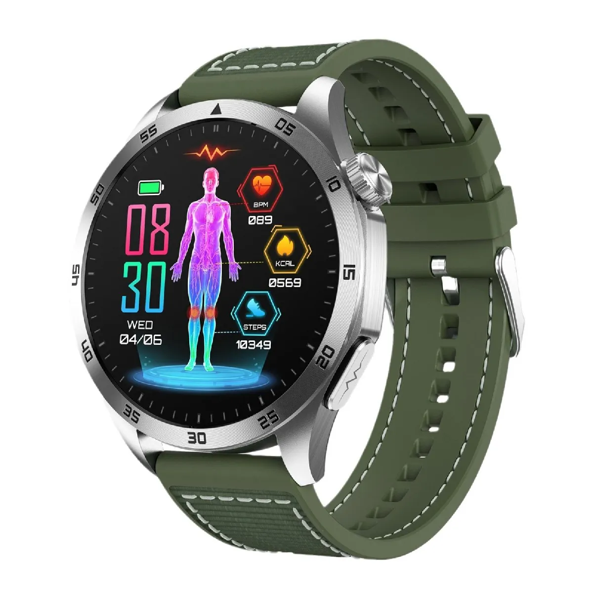 Yonis Argent Montre Connectée Ecg - 1,43? - Ée