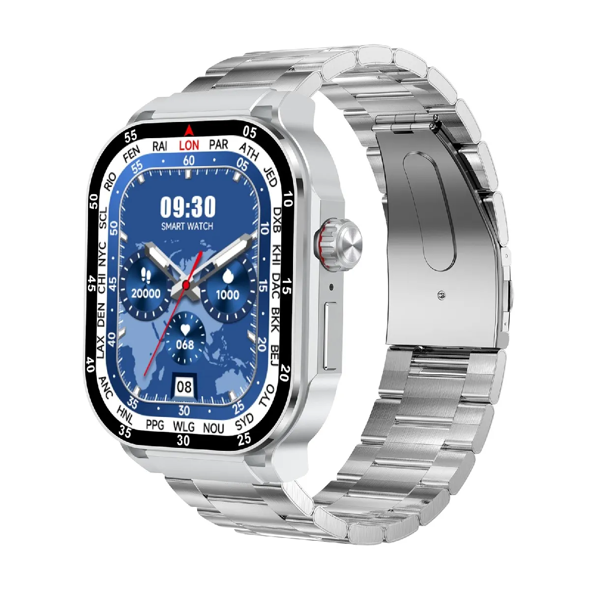 Yonis Argent Montre Connectée Sportive Ip67 Appels Bluetooth