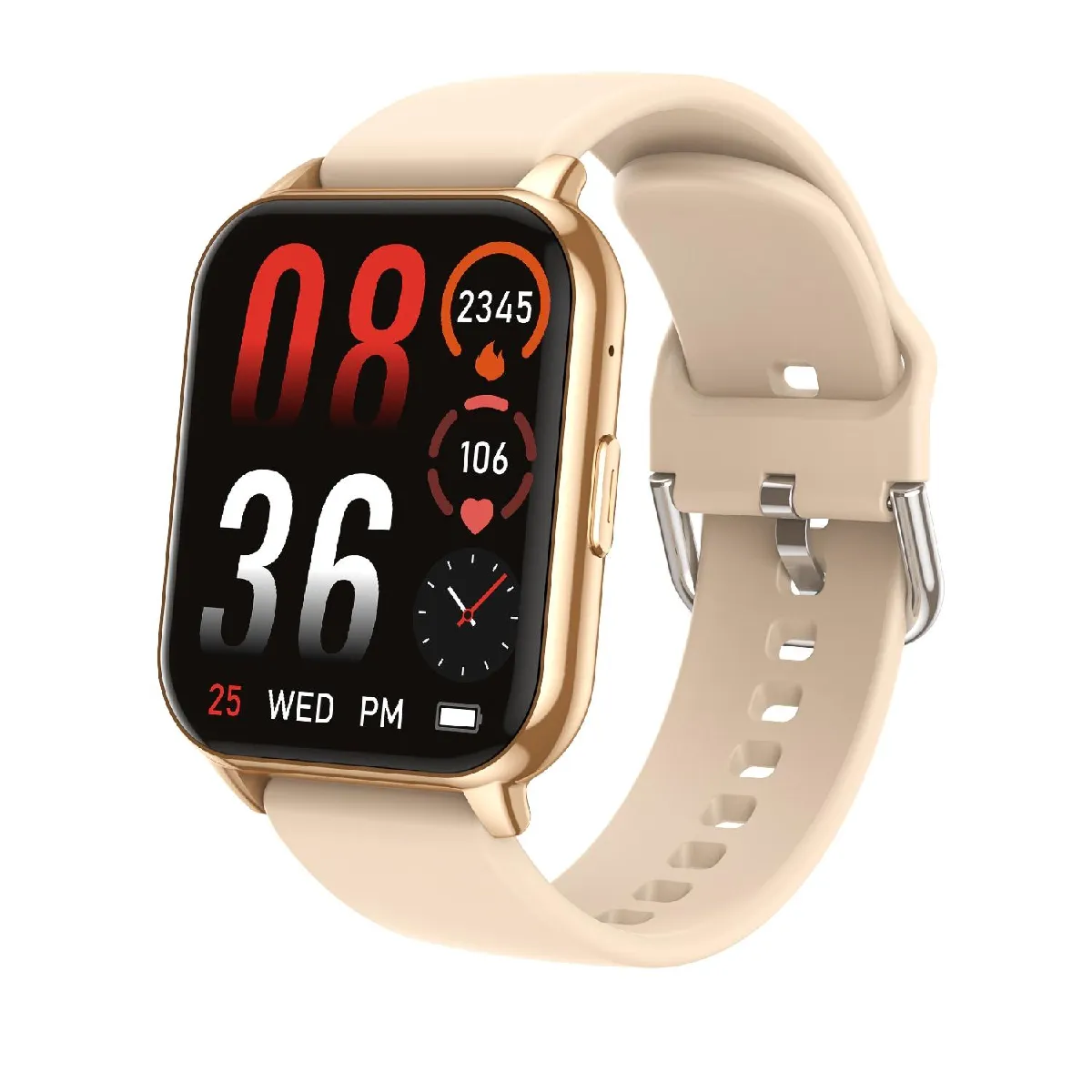 YONIS - Montre Connectée - Écran 1.9 Pouces - Appels Bluetooth - Étanchéité IP67 - Argent - Image 2
