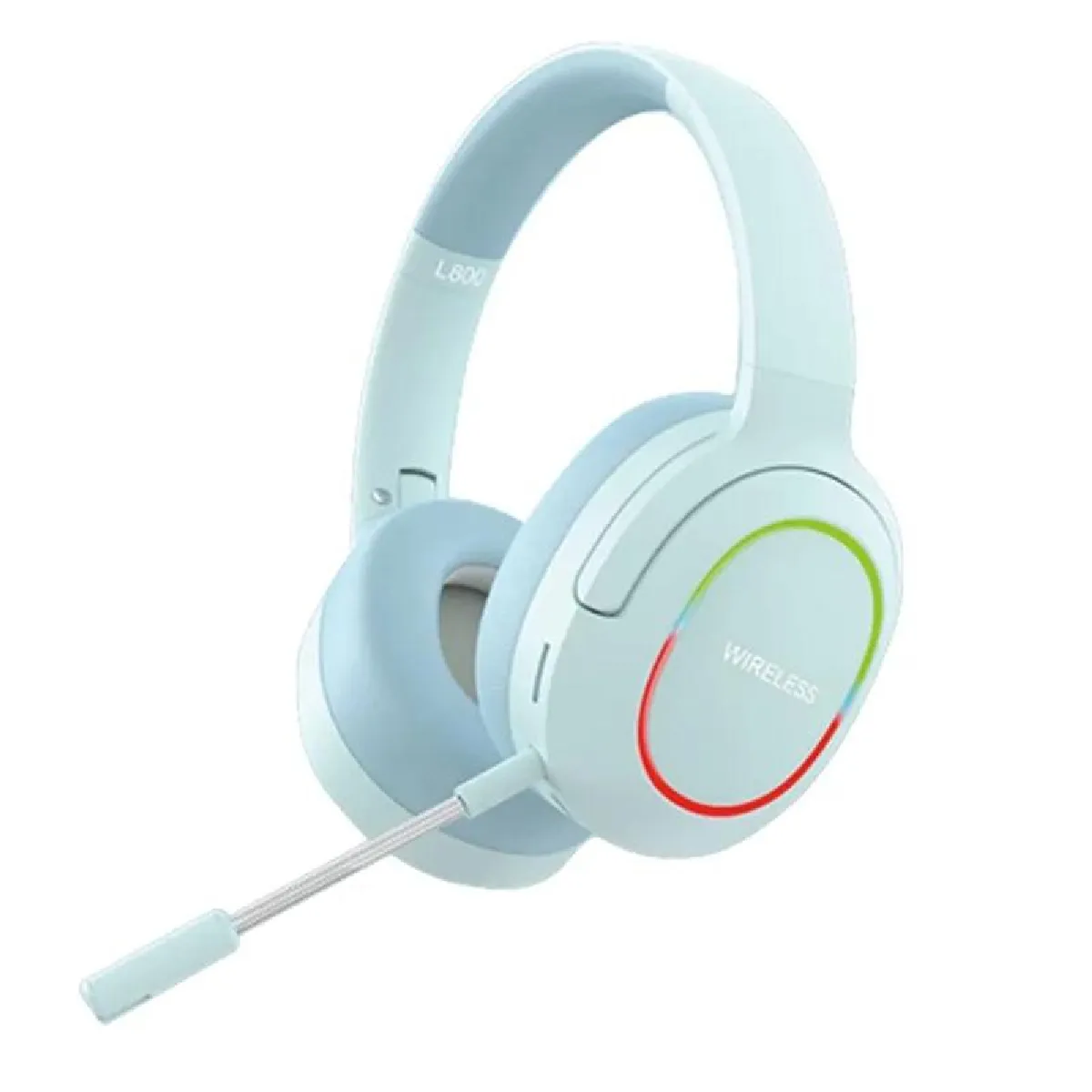 Yonis Bleu Casque Audio Gaming Sans Fil Pliable Réduction De Bruit Avec Microphone