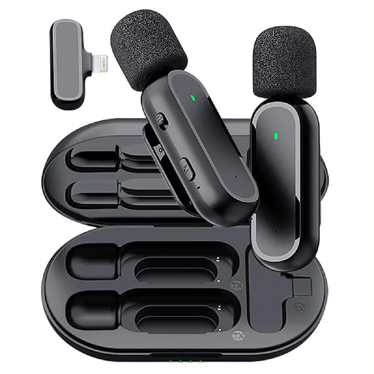 Non Communiqué Microphone Sans Fil Avec Réduction De Bruit Et Boîte De Charge Pour Vidéo Yonis - Image 3