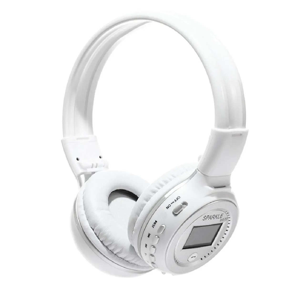 Yonis Blanc Casque Audio Bluetooth Sans Fil Avec Subwoofer