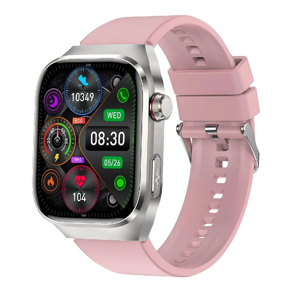 Yonis Rose Montre Connectée À Écran Amoled - 2,04 Pouces