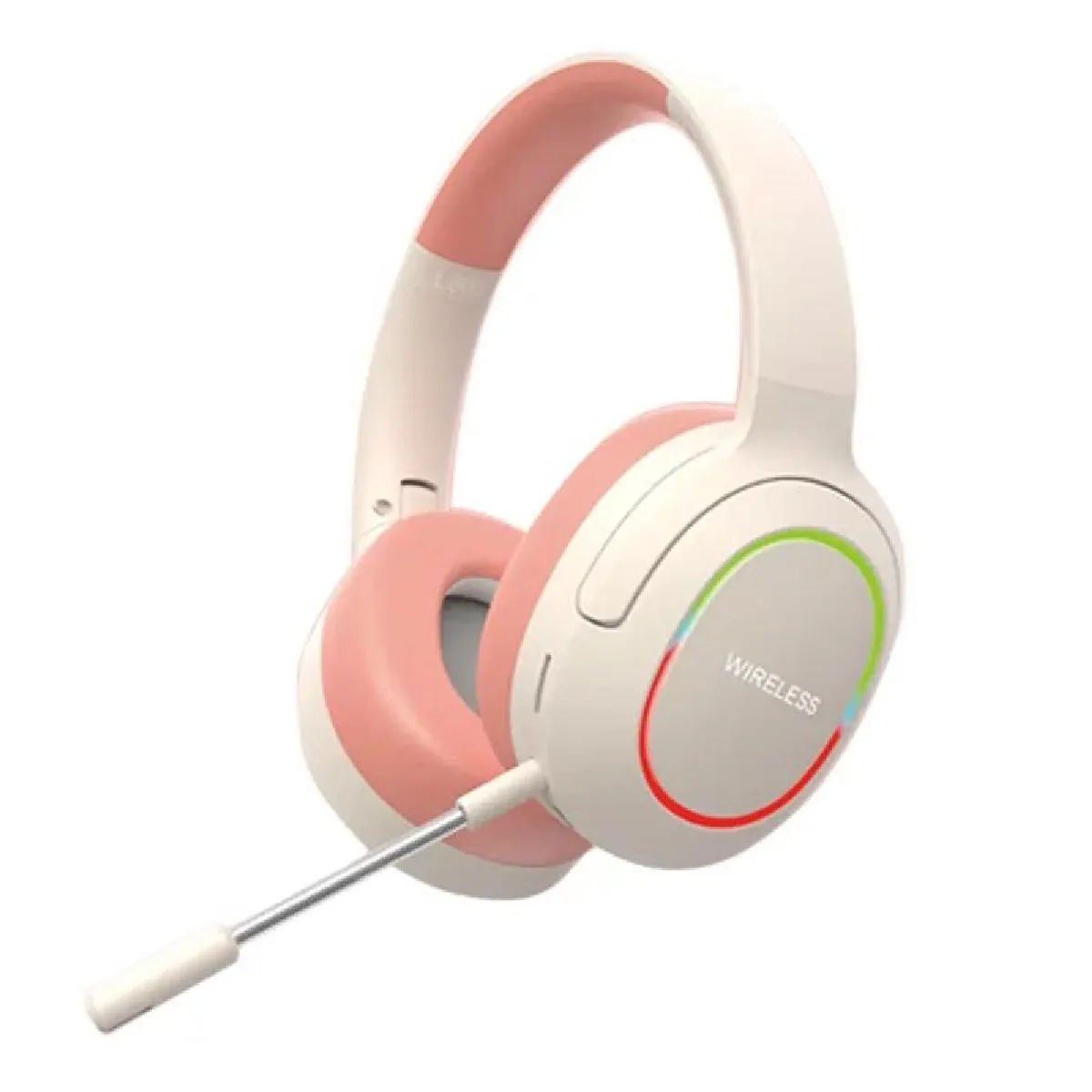 Yonis Rose Casque Audio Gaming Sans Fil Pliable Réduction De Bruit Avec Microphone