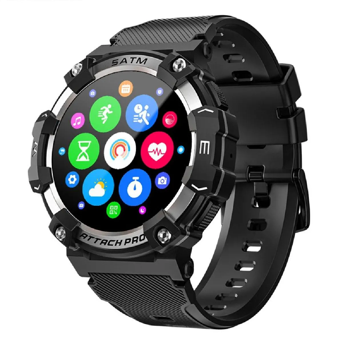 Yonis Argent Montre Connectée Étanche Santé Bluetooth