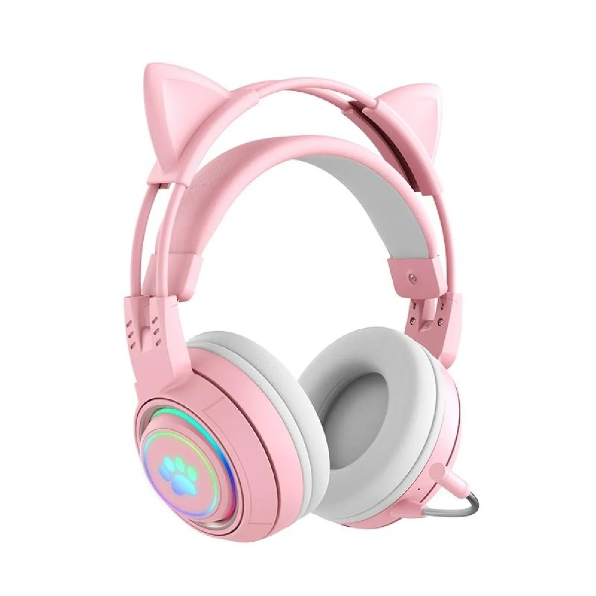 Yonis Casque Audio Sans Fil Oreilles De Chat Rgb