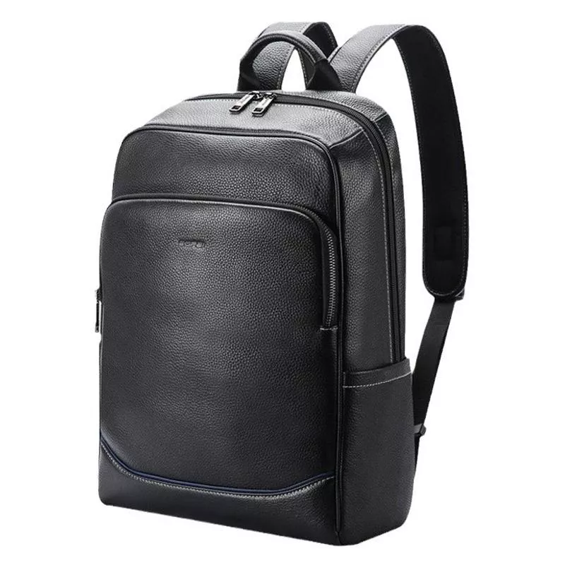 Yonis Noir Sac À Dos Pour Ordinateur En Cuir