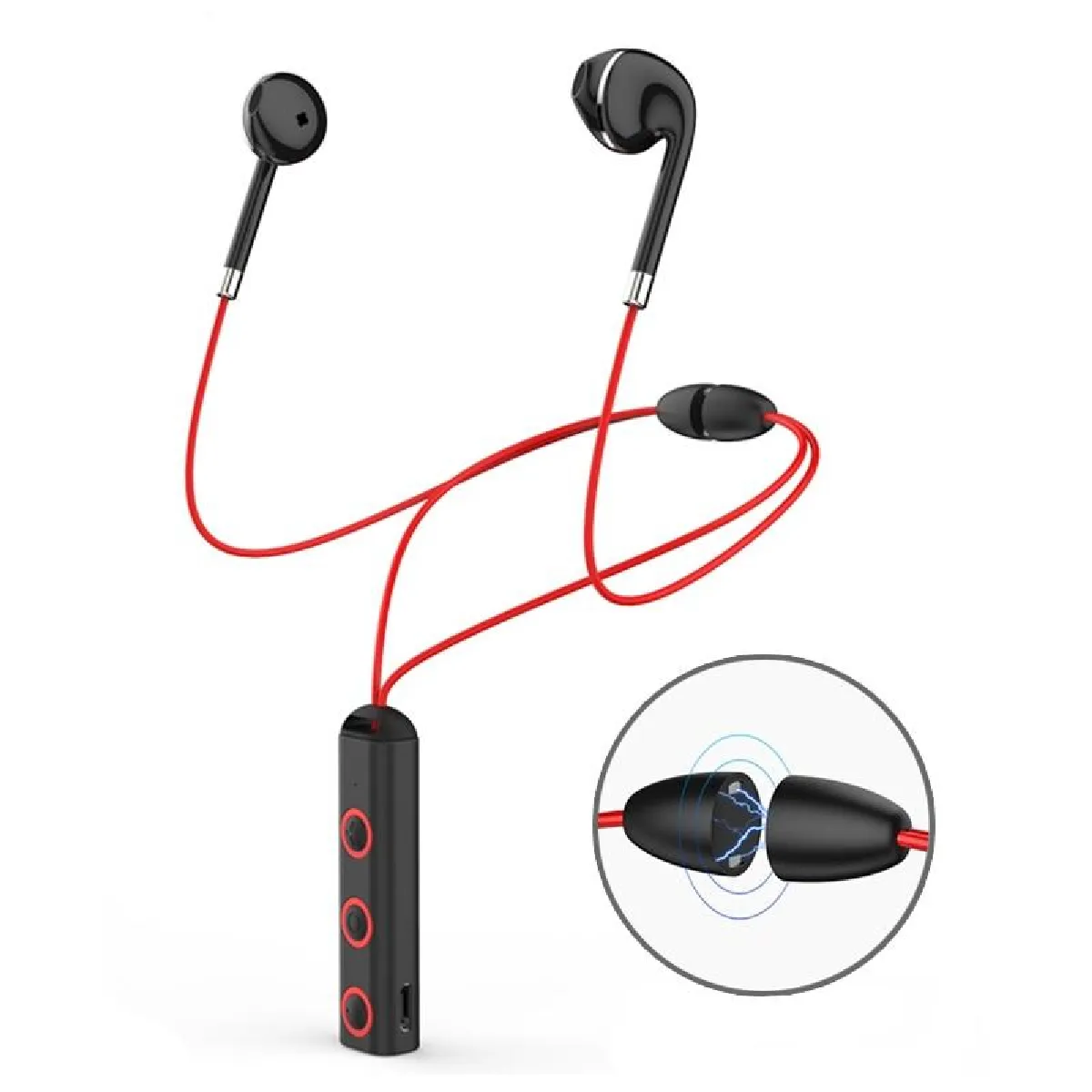 Yonis Blanc Casque Sport Bluetooth Sans Fil Stéréo