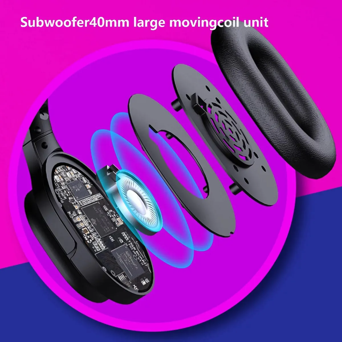 Yonis Blanc Casque Audio Bluetooth Bois De Bambou Avec Carte Son Intégrée Et Radio Fm - Image 2
