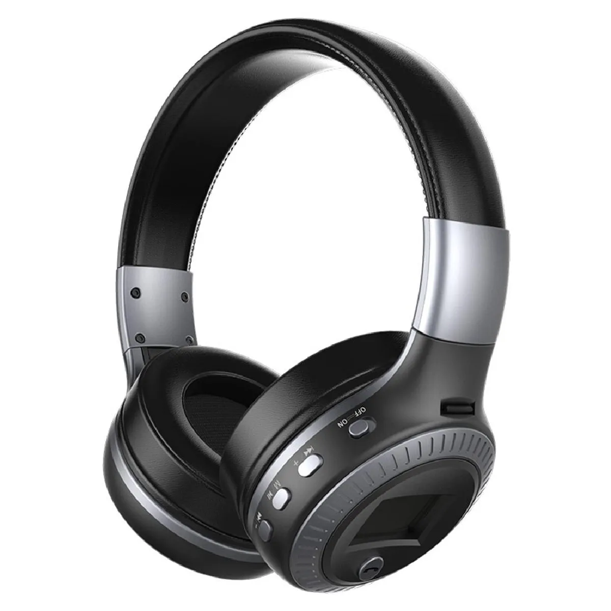 Yonis Argent Casque Audio Bluetooth Pliable Avec Micro Fm Et Écran Pour Smartphones