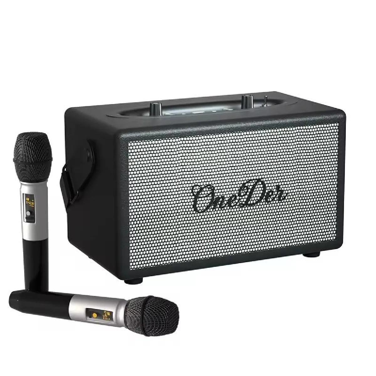 Yonis Orange/Noir Enceinte Bluetooth Extérieure Sans Fil Avec Karaoké Et Deux Micros - Image 3