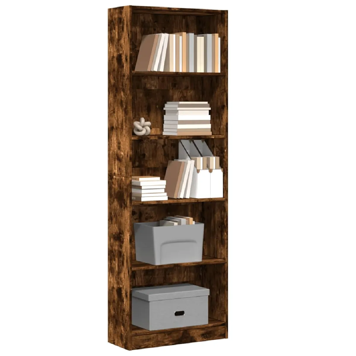 VIDAXL - Bibliothèque - Chêne Fumé - 60x24x176 cm - Image 2