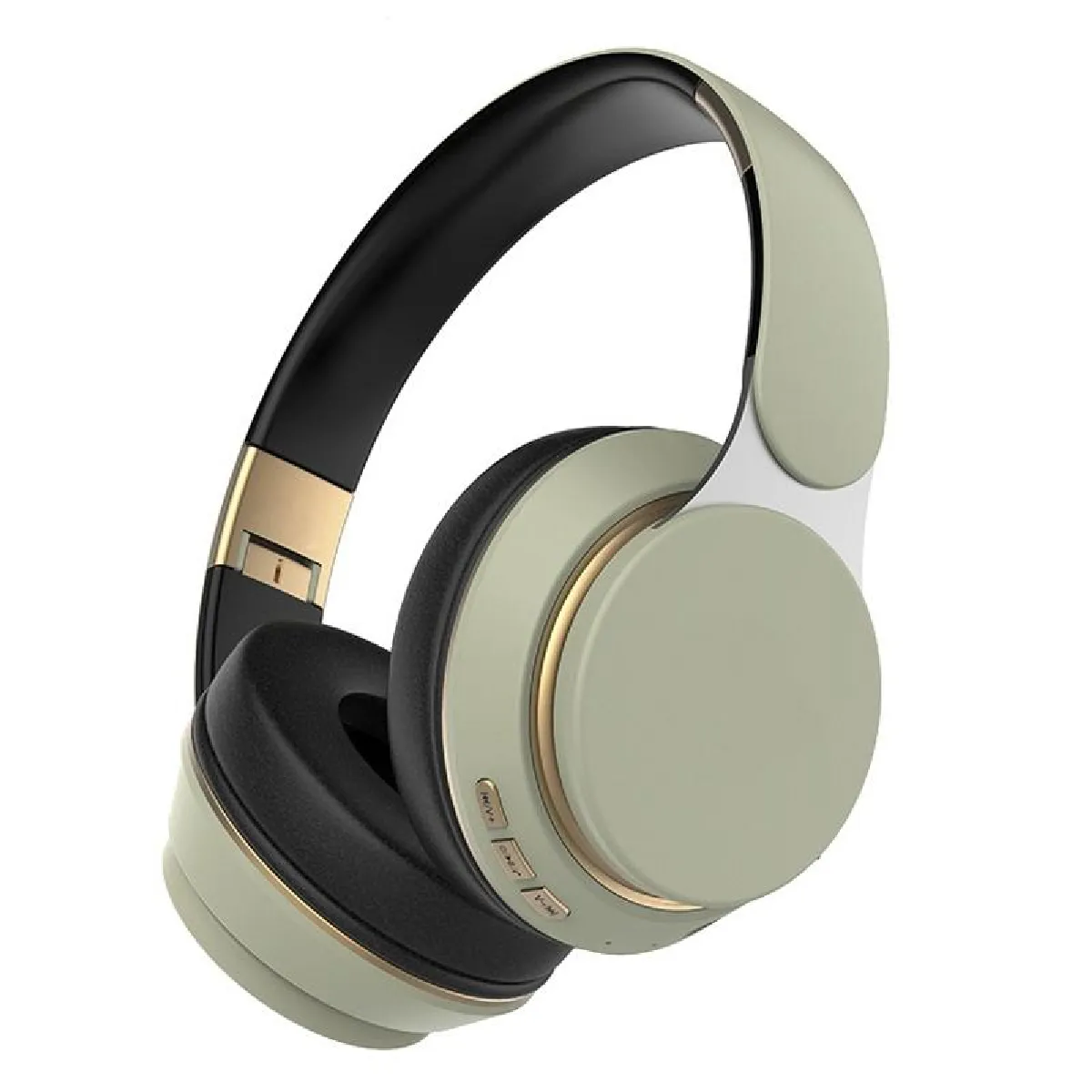 YONIS - Casque Audio Sans Fil - Pliable - Avec Micro - Rouge/Vert - Image 2