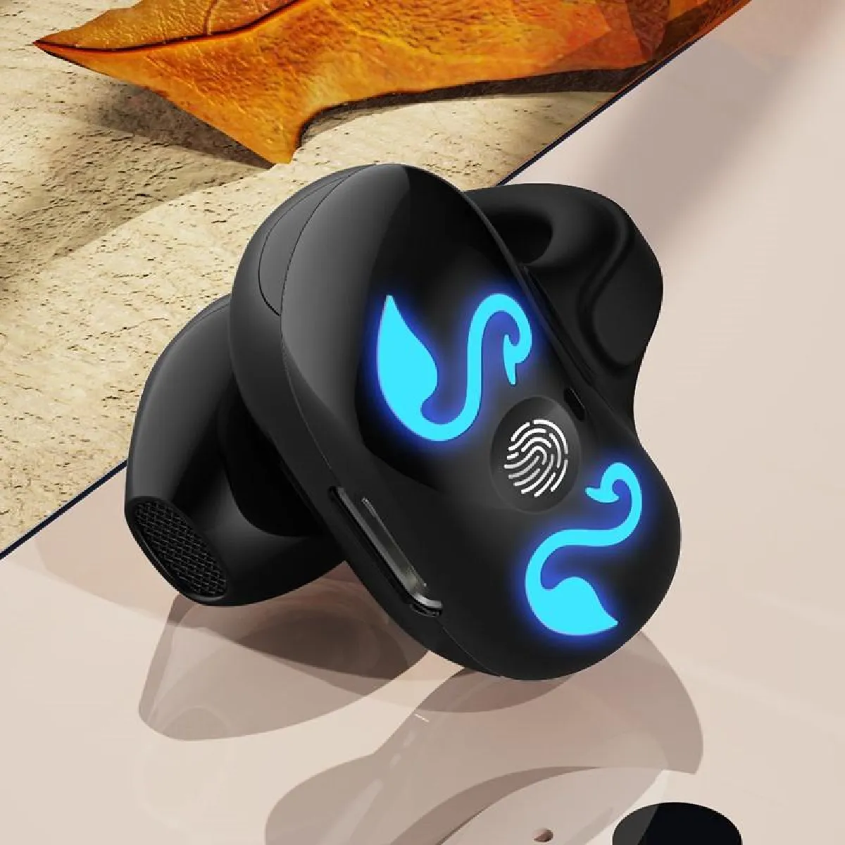 Yonis Noir Casque Sport Bluetooth 5.3 Sans Fil Conduction Air Léger Etanche Longue Autonomie
