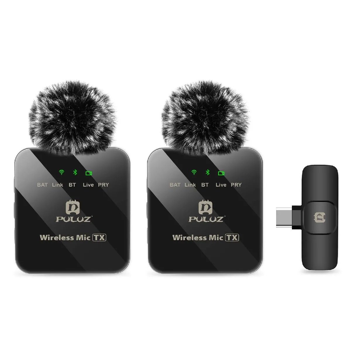 Yonis Noir Microphone Sans Fil Pour Téléphone Type-C