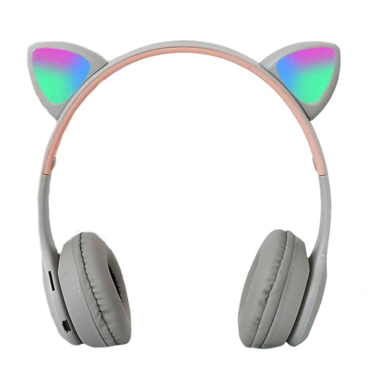 Yonis Rose Casque Audio Bluetooth Led Oreilles De Chat