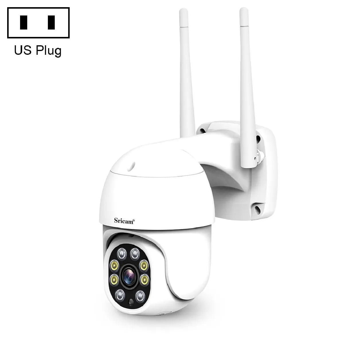 Yonis Blanc Camera Ip Extérieure 1080P Vision Nocturne Couleur Audio Bidirectionnel