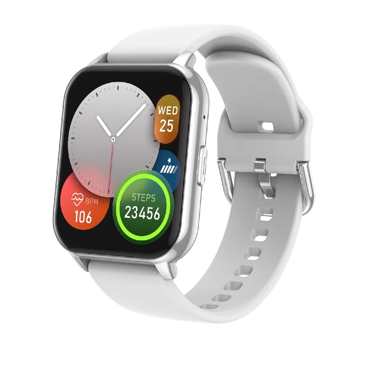 YONIS - Montre Connectée - Écran IPS 1.9 Pouces - Appels Bluetooth - Étanche IP67 - Argent - Image 2