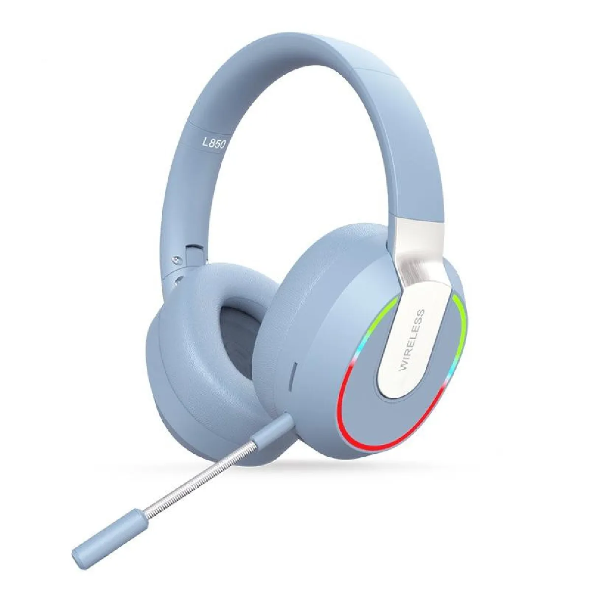 Non Communiqué Bleu Casque Audio Sans Fil Réduction De Bruit Pliable Avec Microphone Et Longue Autonomie Yonis - Image 2