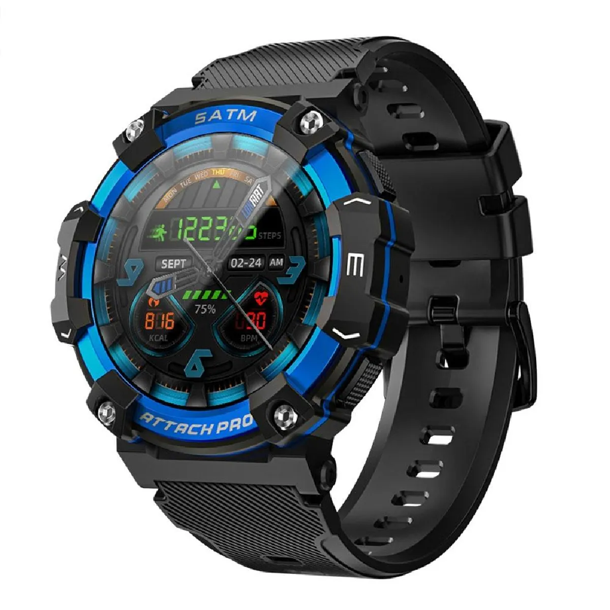 YONIS - Montre Connectée - 1.39 Pouces - Bluetooth - Suivi Santé - Bleu - Image 2