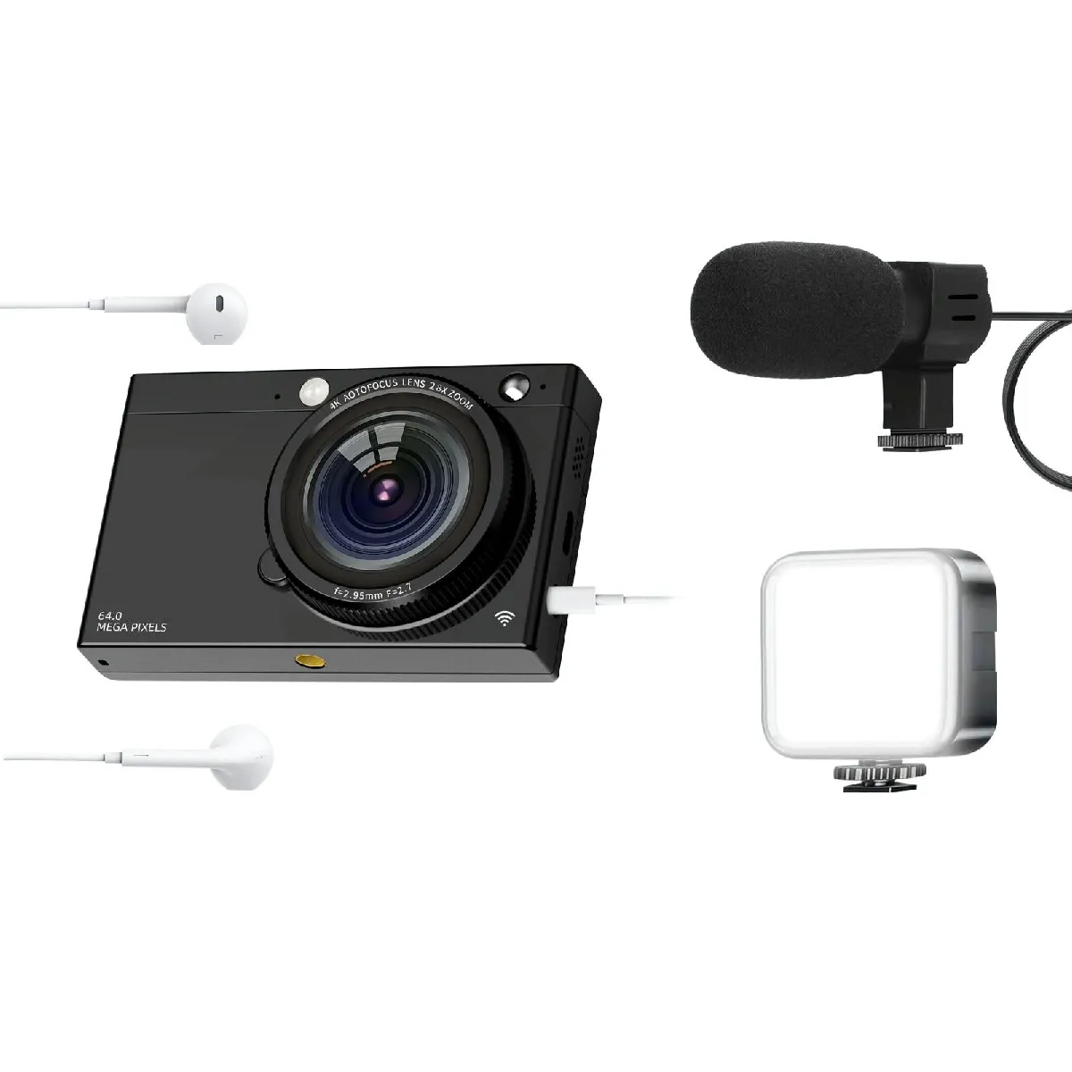 Yonis Noir Caméscope Numérique 4K 64Mp Wifi