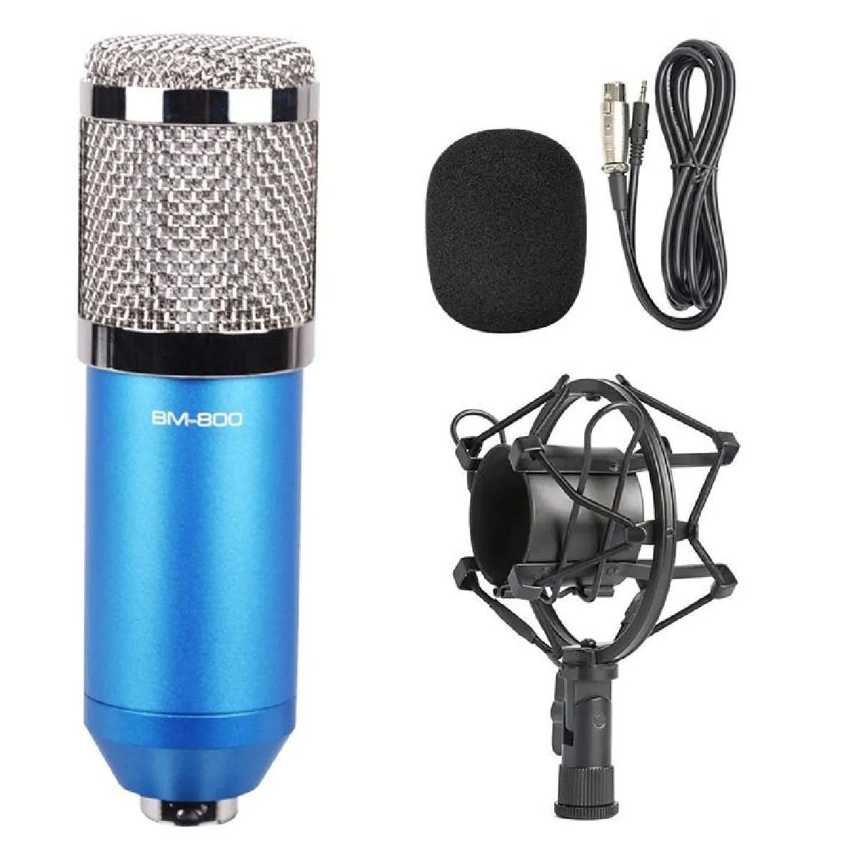 YONIS - Microphone de studio professionnel - Kit d'enregistrement et diffusion - Bleu - Image 2